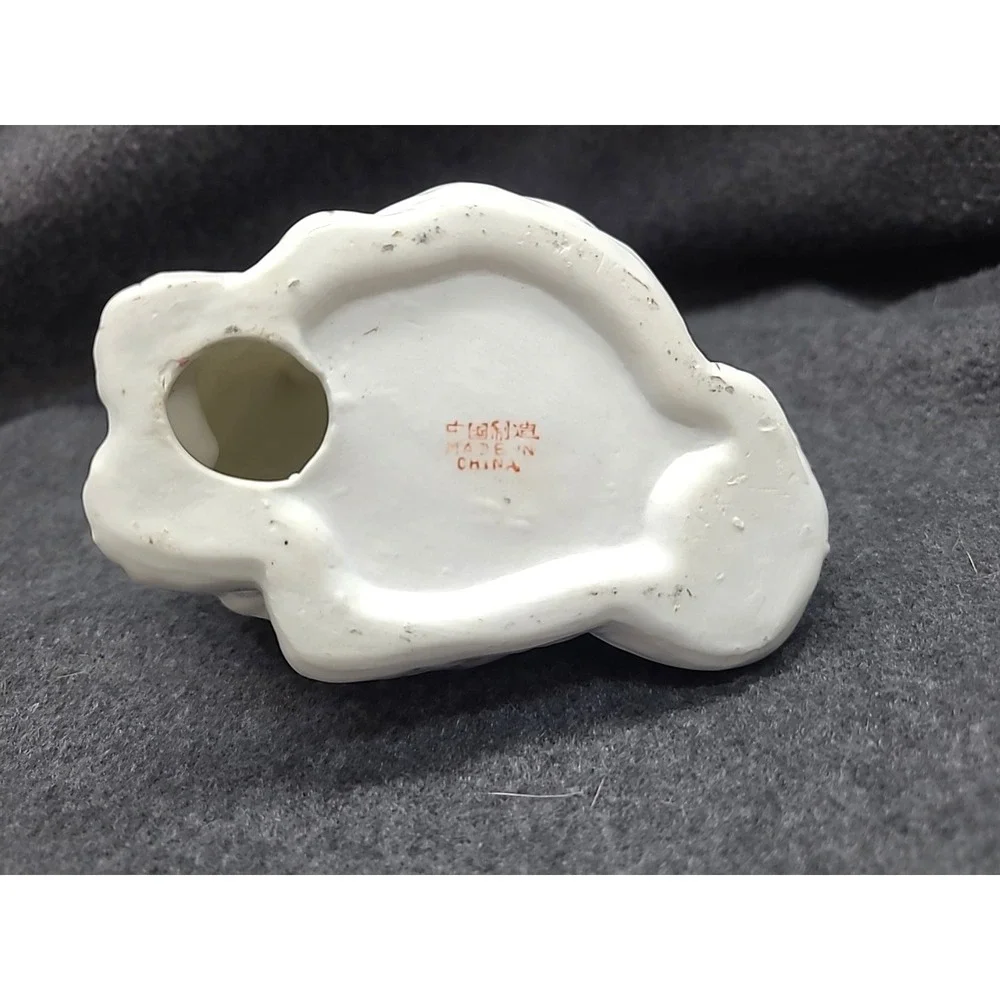 Vtg‎ Porcelain White Persian Mom & Baby Cat Figurine Rose Gold Accents 5